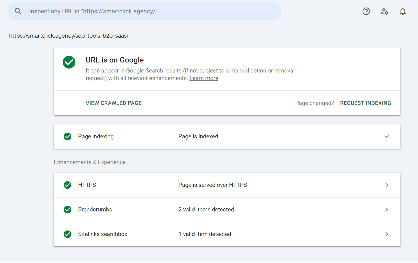 Overview of site indexing and user experience.