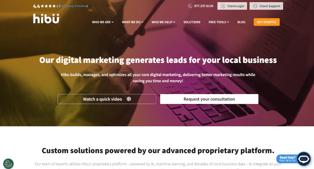 The digital marketing agency Hibu as an affordable local SEO service