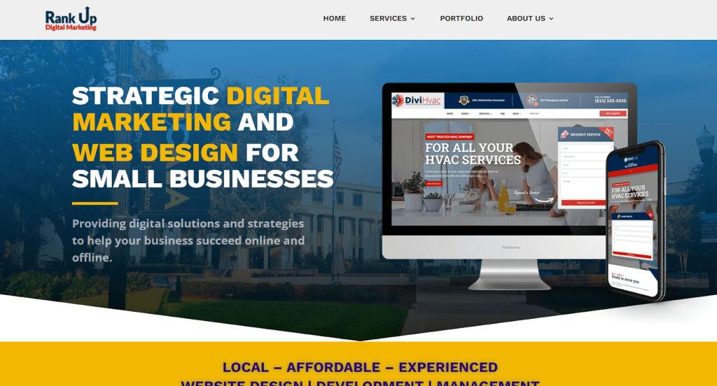 RankUp Digital Marketing Homepage, one of the best seo outsourcing companies