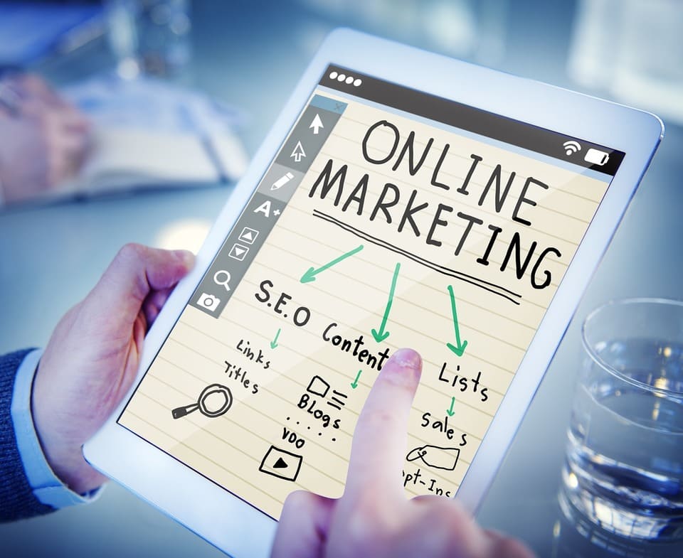 SEO Online Marketing on Tablet