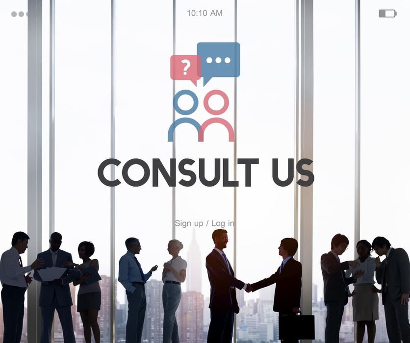 group of silhouettes of people consulting