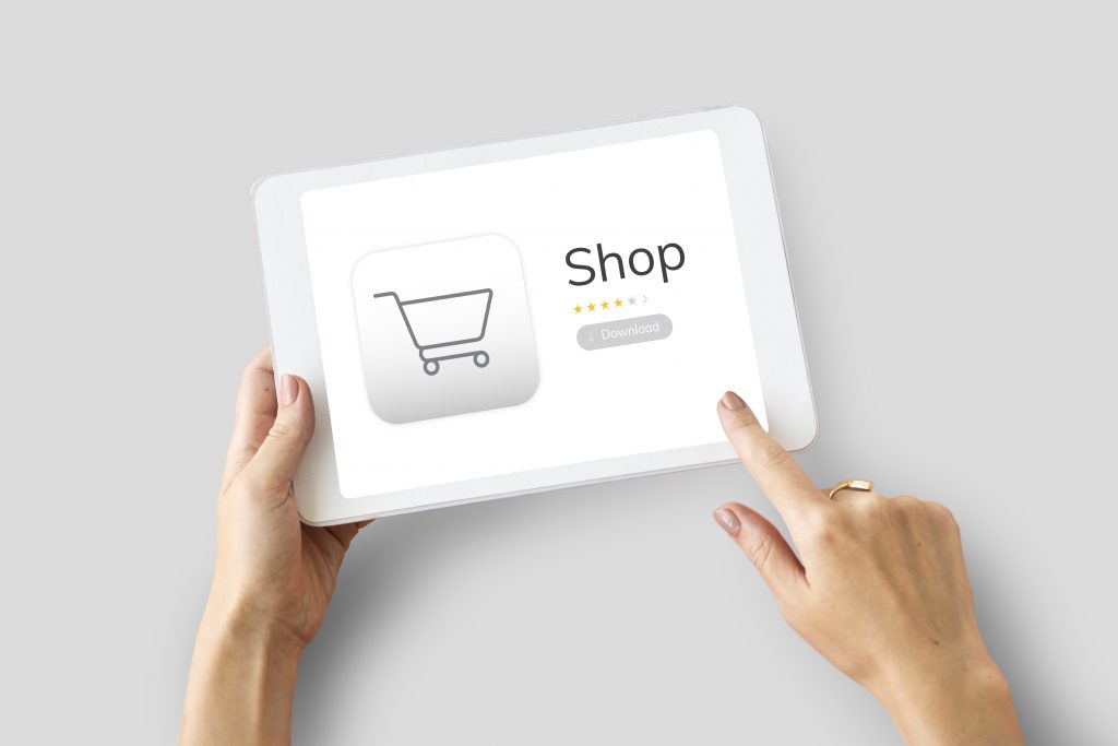 tablet with online shopping store order concept
