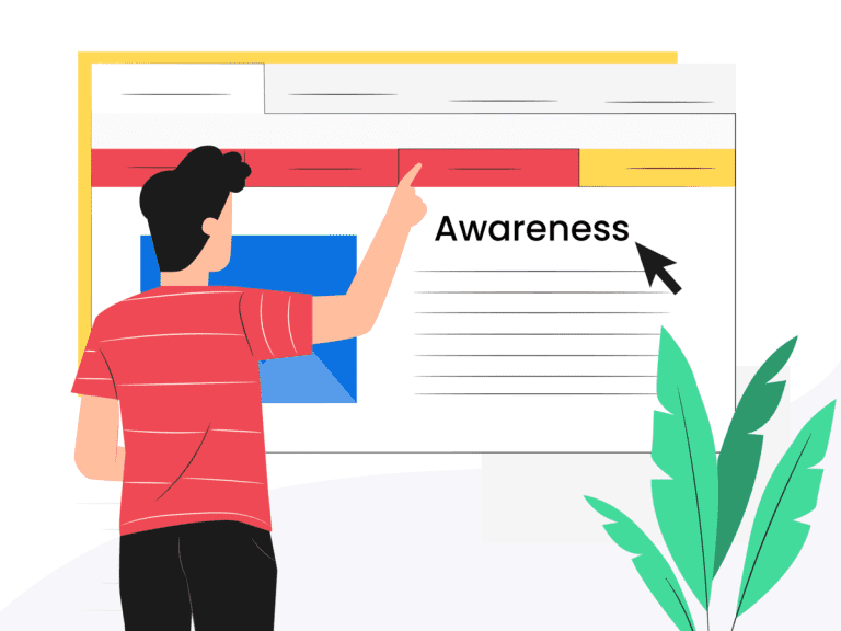 person working on tailored content for the awareness stage in buyers journey