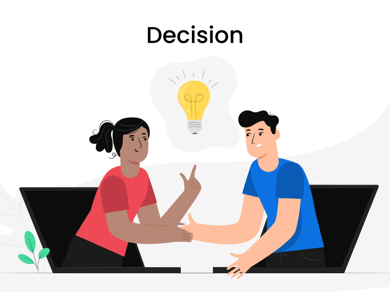 two people working on tailored content for the decision stage in SaaS buyers journey