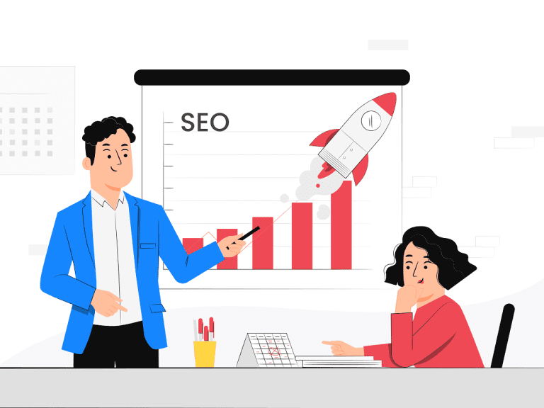 two people building B2B SaaS SEO strategy