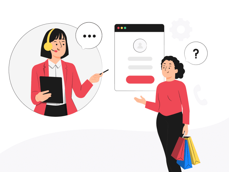 Illustration of people working on sales leads vs sales qualified leads