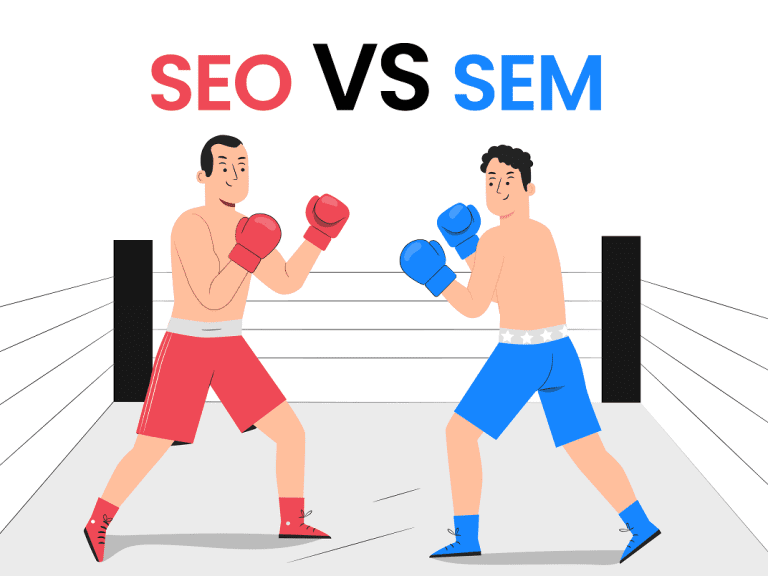 SEO vs SEM illustration