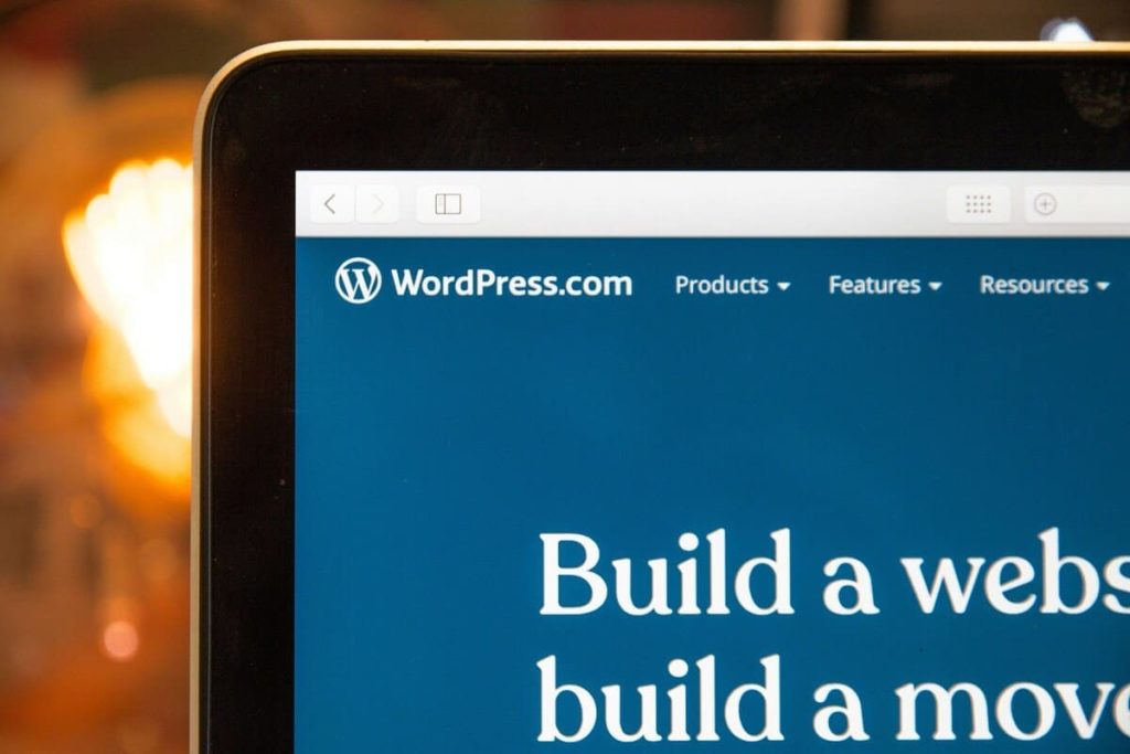 a dekstop with a WordPress site