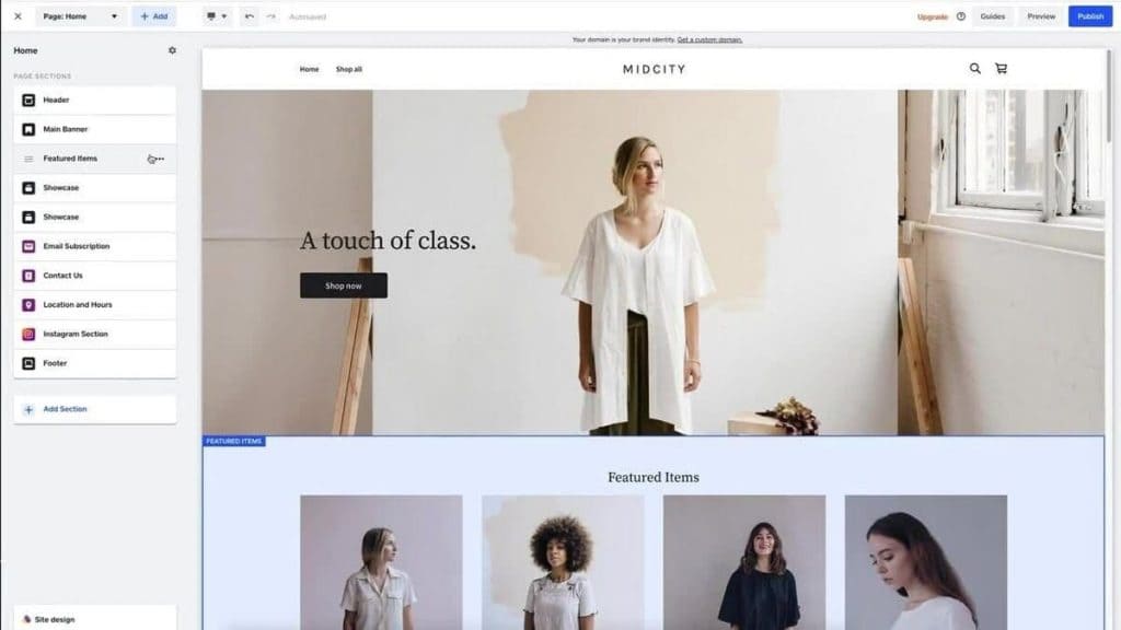Square Online website