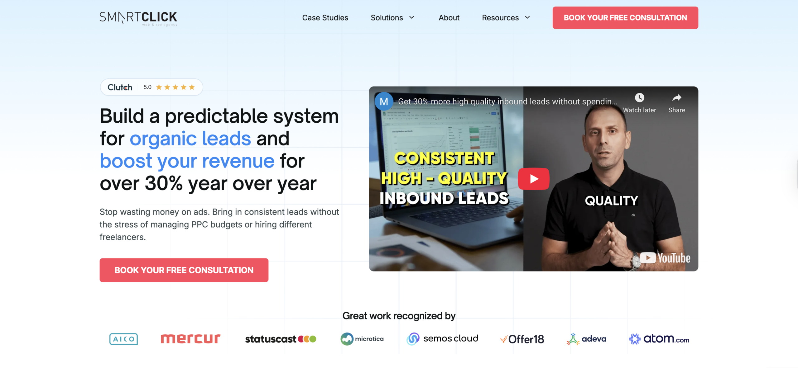 SmartCLick homepage