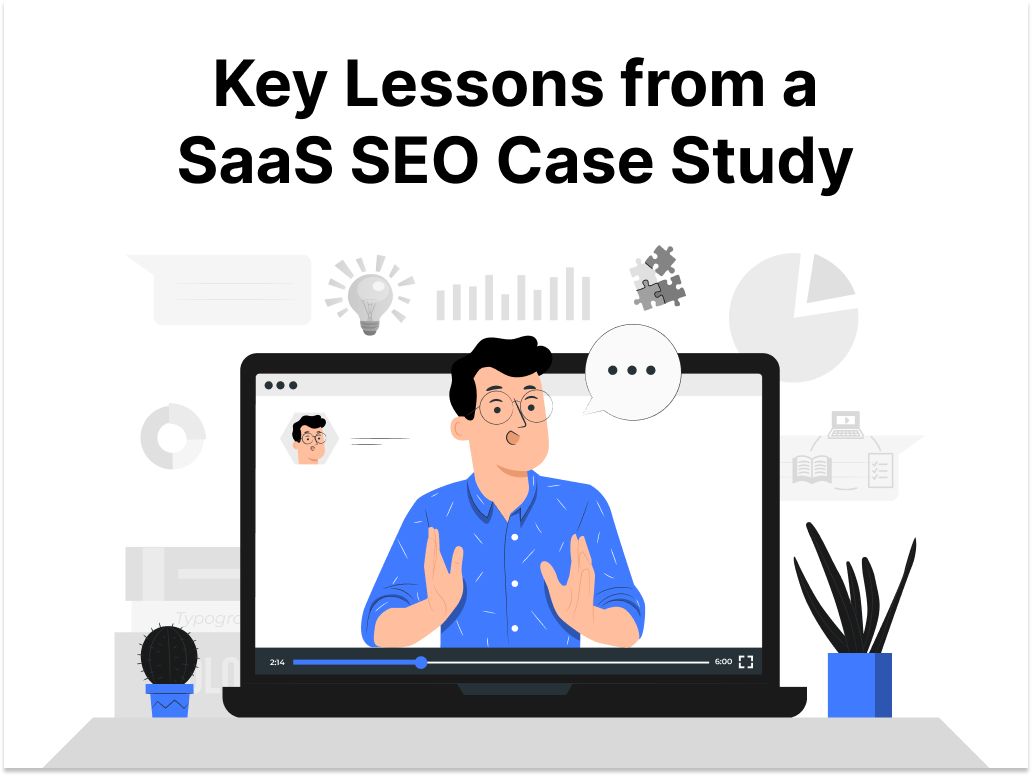 a person presenting key points they figured out through a saas seo case study