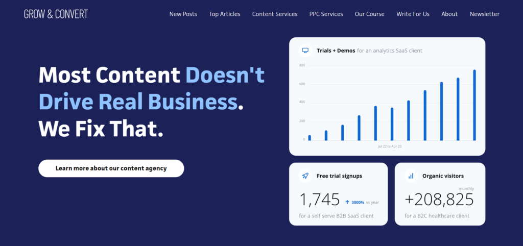 Grow and Convert Homepage