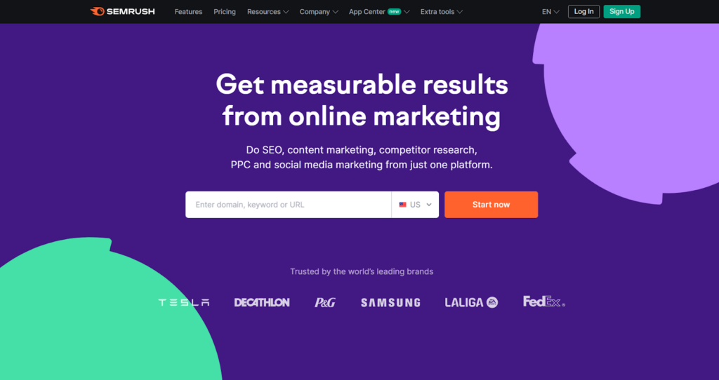 Semrush Homepage