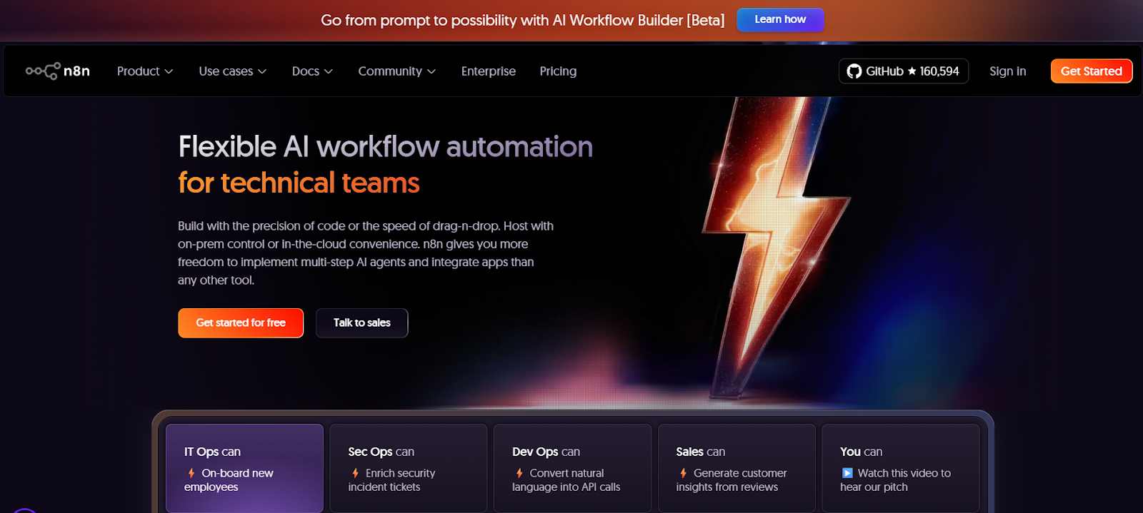 n8n homepage