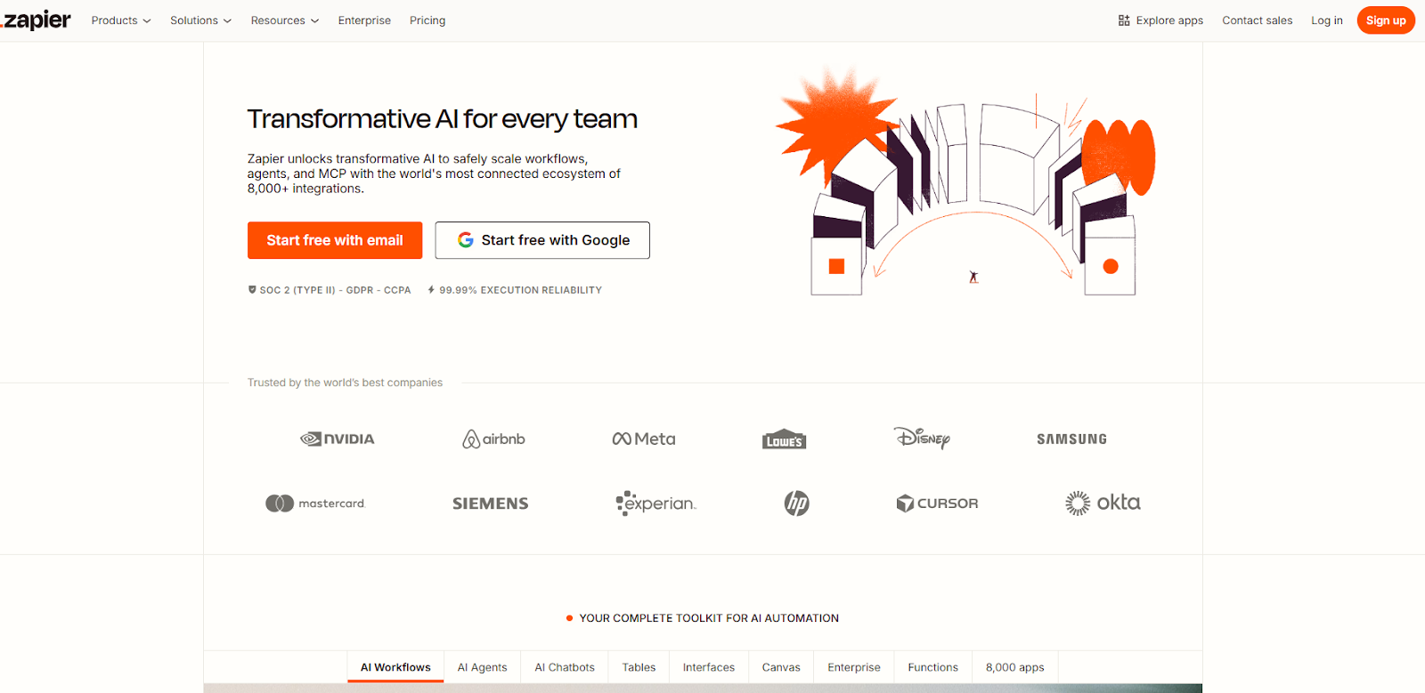 Zapier homepage 
